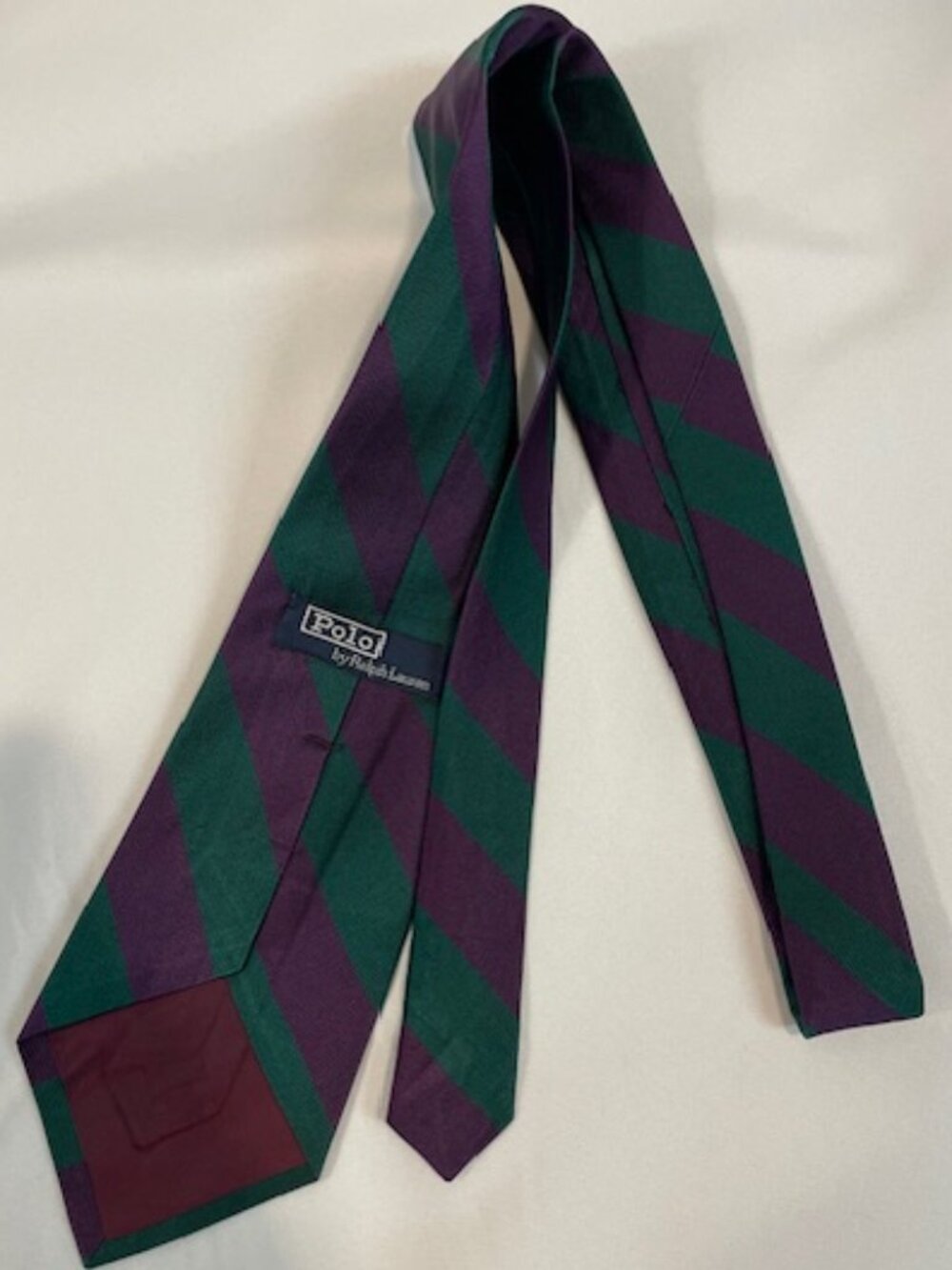 Polo Purple & Green Striped Tie